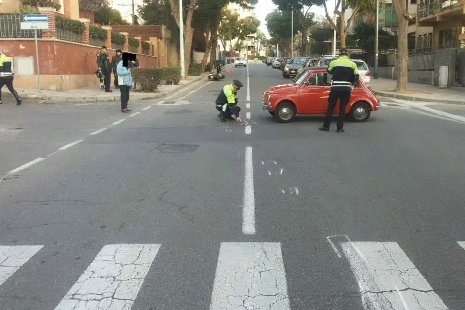 L'incidente in via Milano, a Cagliari