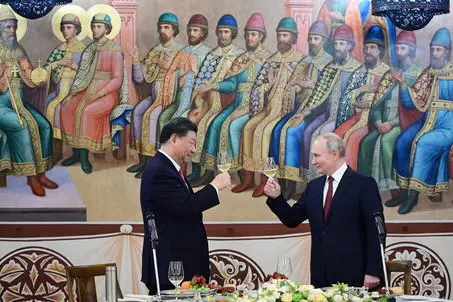 Xi e Putin a Mosca (foto Ansa)