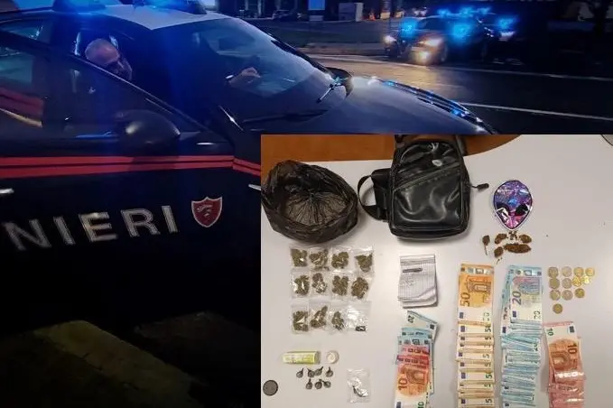 I soldi e la droga sequestrata dai militari a Quartu (Foto carabinieri)