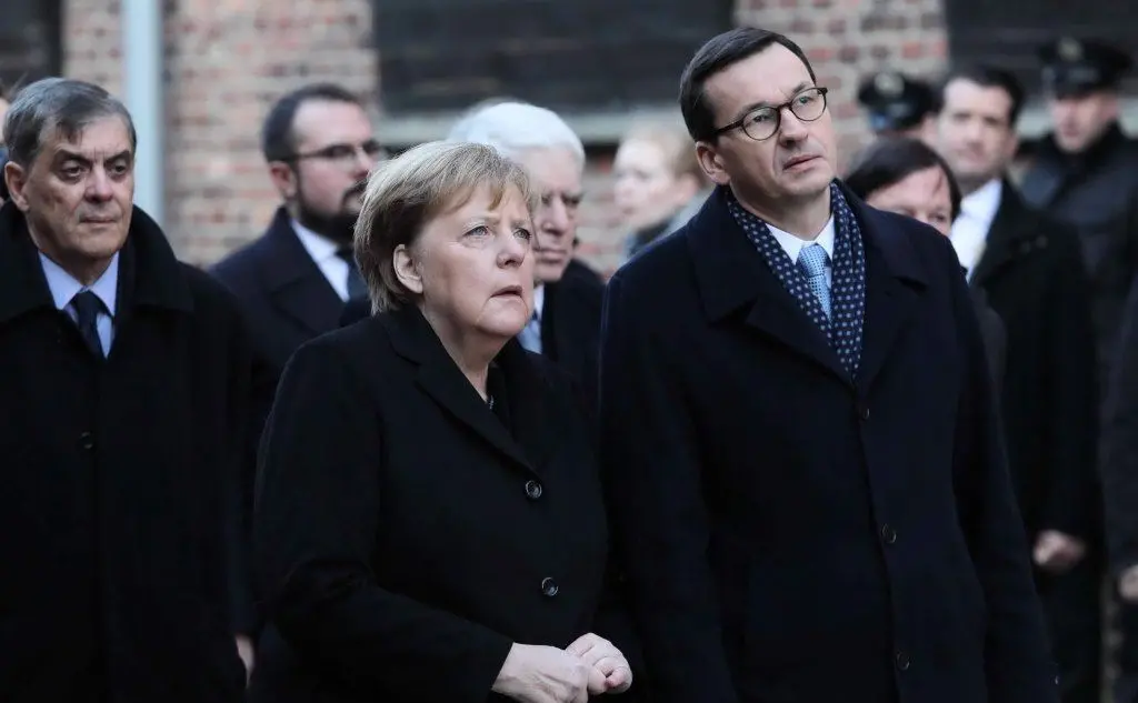 Angela Merkel e il primo ministro polacco Mateusz Morawiecki