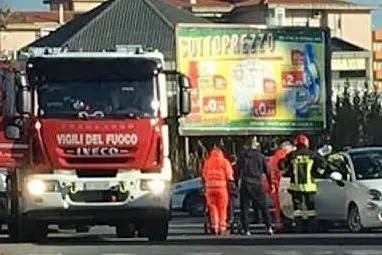 L'incidente di via Consolini (foto Elia Sanna)
