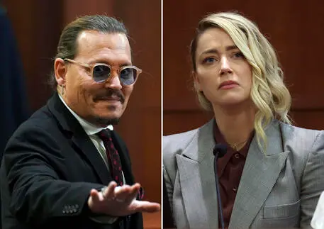Johnny Depp vince la causa contro la ex moglie Amber Heard (foto Ansa)