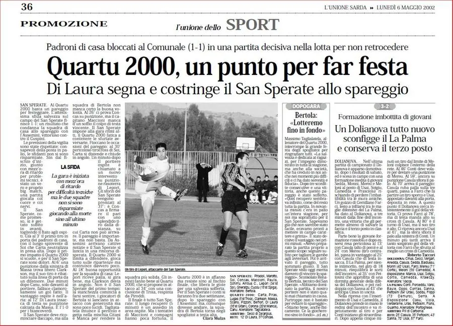 Quartu 2000 salvo all'ultima giornata