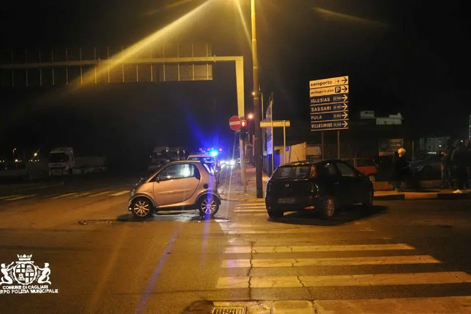 Lo scontro (foto Polizia Municipale)