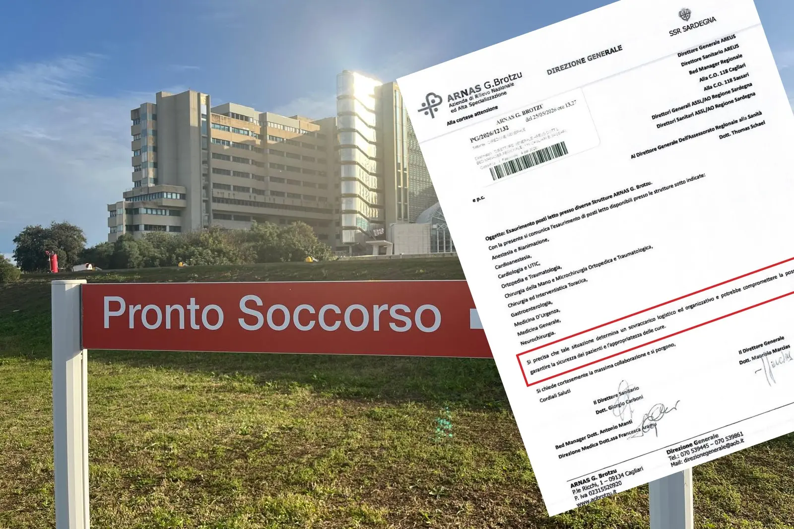 La comunicazione sui posti letto esauriti al Brotzu