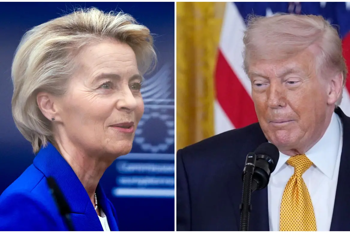 Ursula von der Leyen e Donald Trump (Ansa)