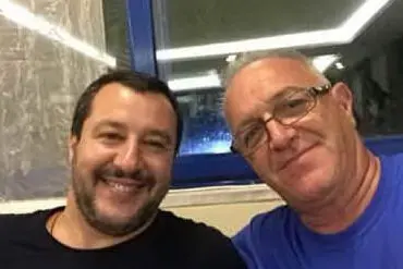 Giuseppe Bellachioma con Matteo Salvini (foto da Facebook)