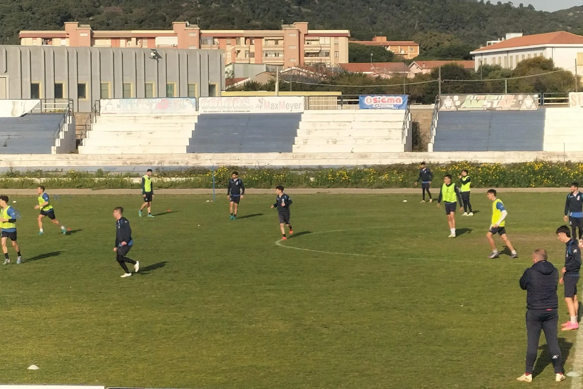 Allenamento allo stadio Zoboli. (Foto Scano)