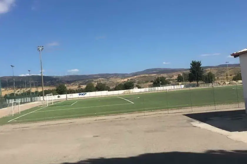 Il manto erboso del campo da calcio (foto L'Unione Sarda - Sirigu)