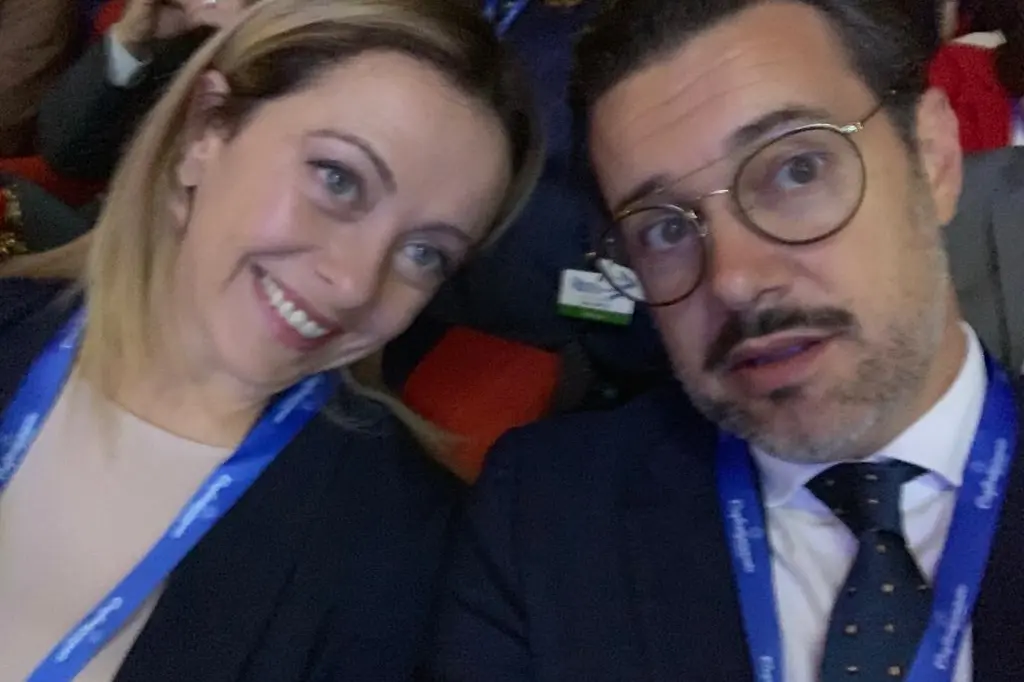 Fabio Pietrella con Giorgia Meloni (foto Tellini)