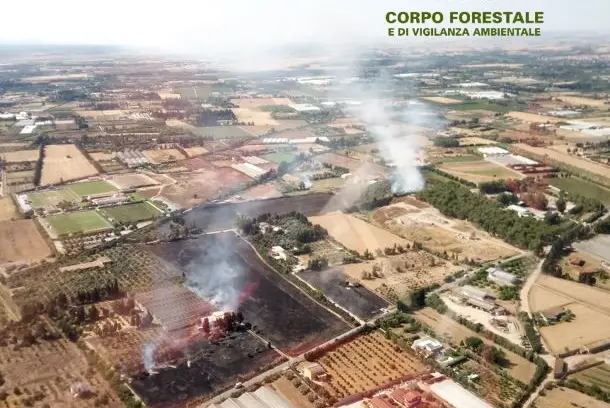 L'incendio ad Assemini