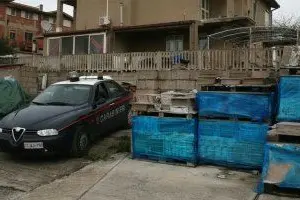 La marmeria dove è stato trovato il corpo del barbone Antonello Pinna