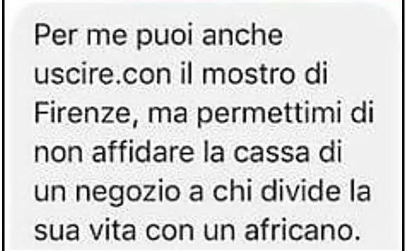 Il messaggio inviato dal negoziante