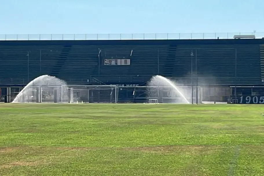 Uno scorcio dello stadio “Bruno Nespoli” di Olbia (foto Ilenia Giagnoni)
