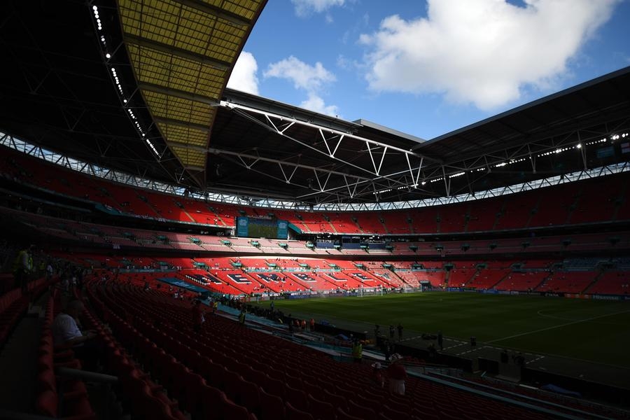 Wembley stadium: nel tempio del calcio europeo si sfidano stasera Italia e Inghilterra (Ansa)