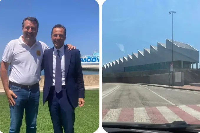 Il ministro Salvini col presidente Port Authority, Bagala' e il terminal crociere (foto Pala)