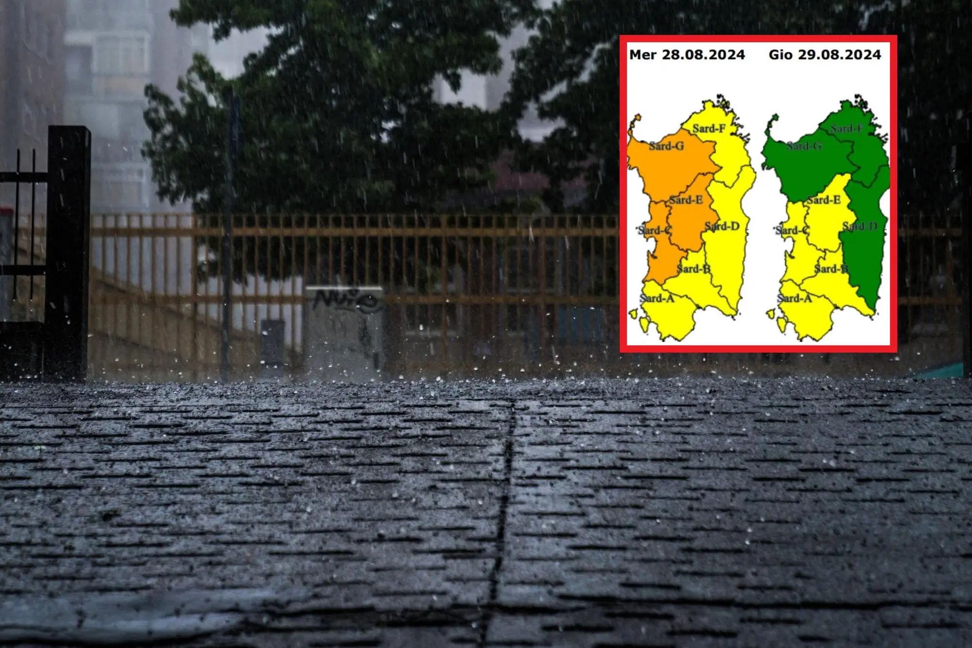 Scatta l'allerta meteo arancione in Sardegna