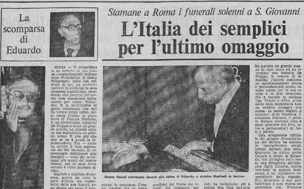 La cronaca del funerale su L'Unione Sarda (tutte le foto sono Archivio L'Unione Sarda)