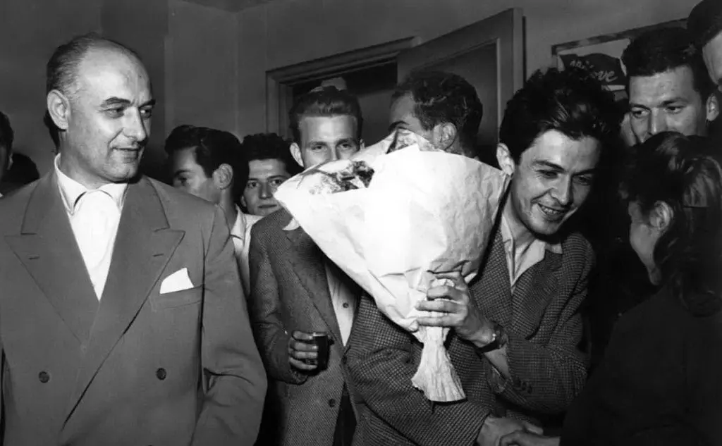 Un giovane Berlinguer con Celeste Nagarville, nel 1951