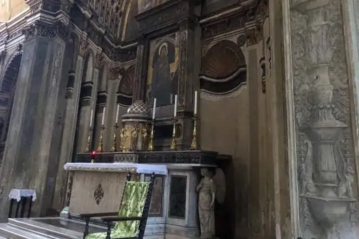 L’abside con effetto ottico della chiesa di Santa Maria presso San Satiro (foto Mocci)