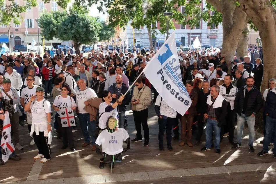 Una manifestazione sul caso Forestas (Archivio L'Unione Sarda)