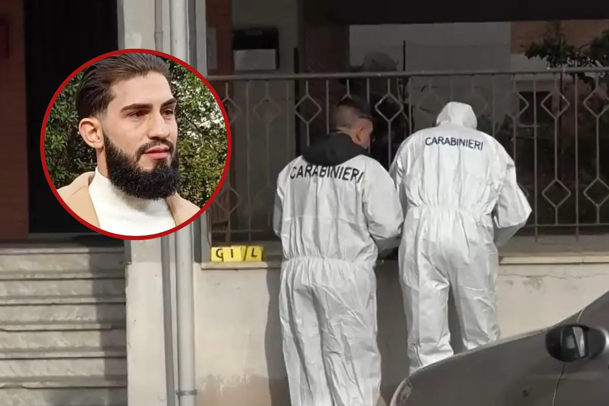 I carabinieri sul luogo del delitto e, nel tondo, Leonardo Mocci (L'Unione Sarda)