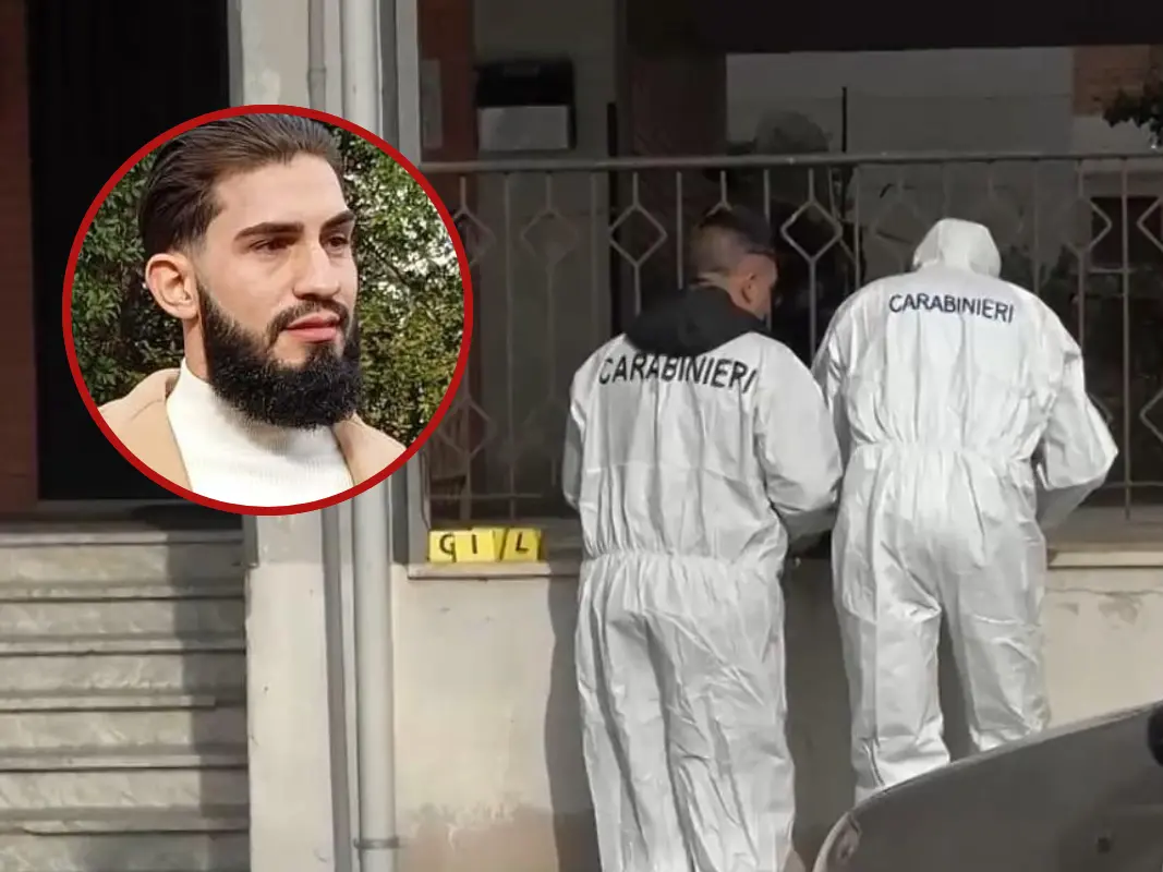 I carabinieri sul luogo del delitto e, nel tondo, Leonardo Mocci (L'Unione Sarda)