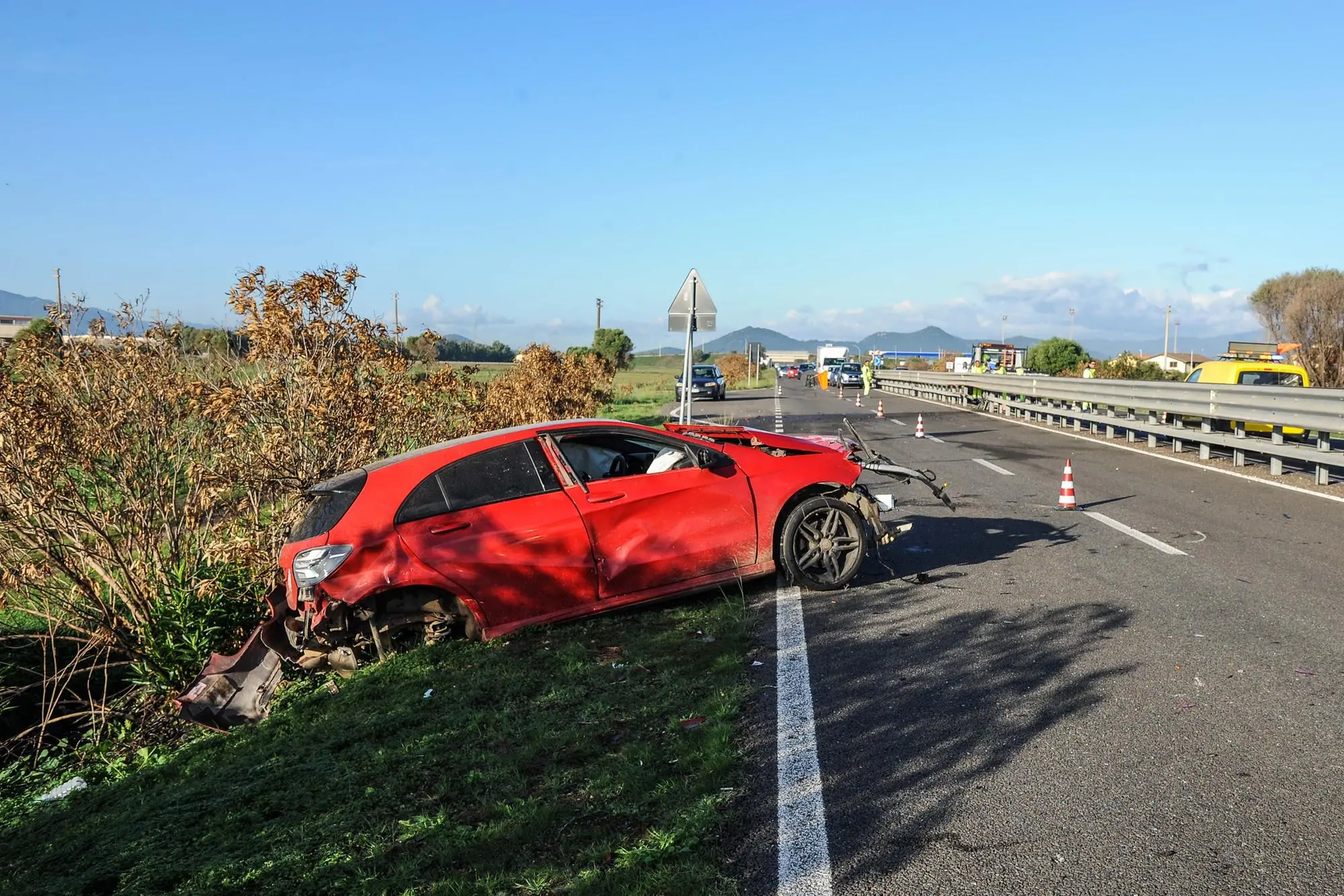 Una delle auto coinvolte nell'incidente (Foto: Angelo Cucca)