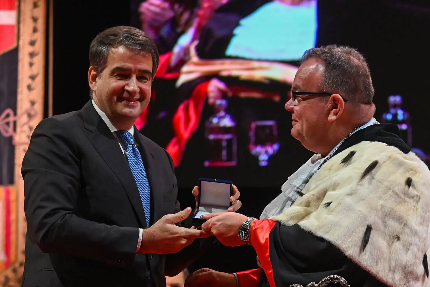 Raffaele Fitto, vice presidente esecutivo della Commissione Europea con il rettore Mariotti a Sassari (foto Gloria Calvi)