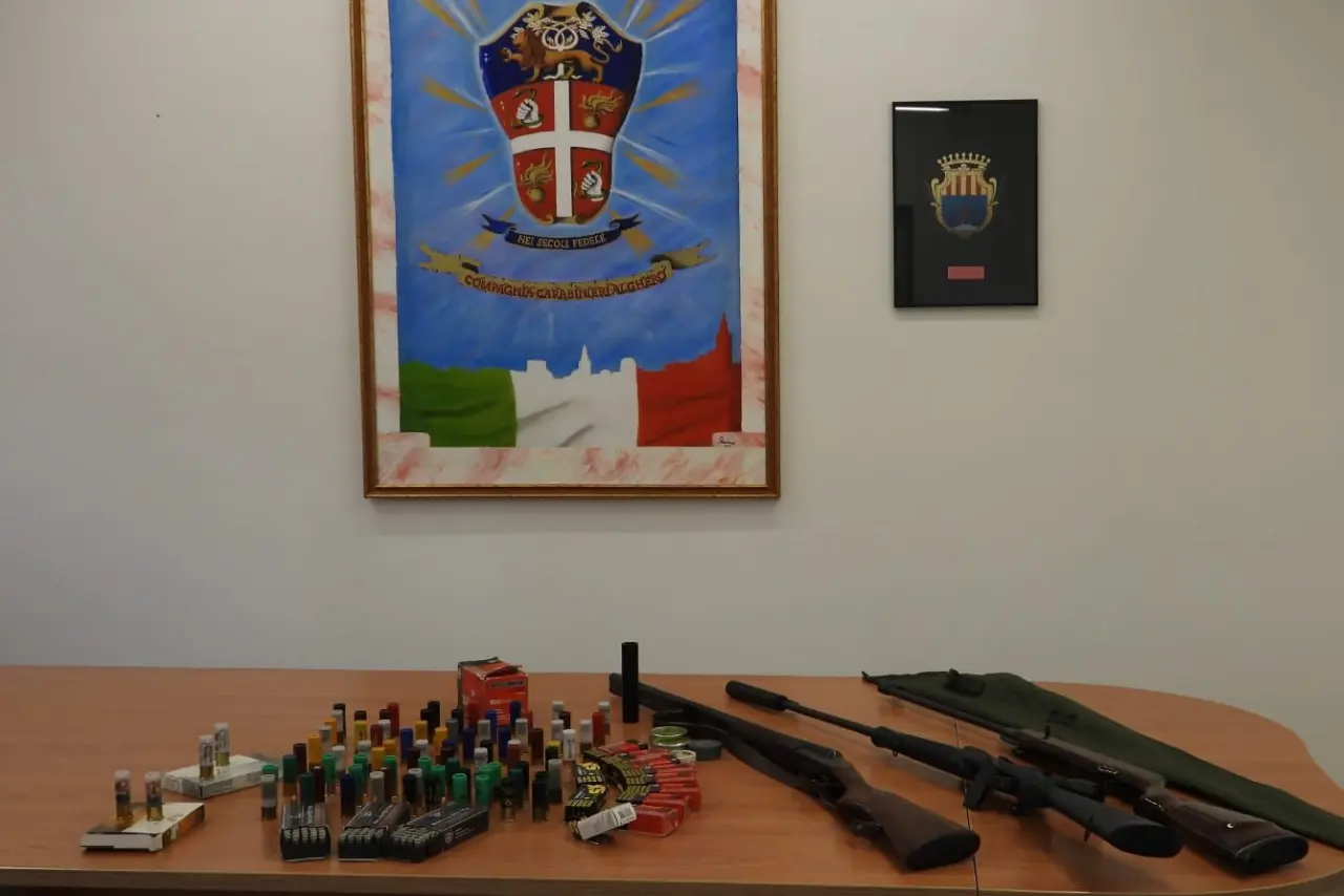 Le armi sequestrate (Foto Carabinieri)