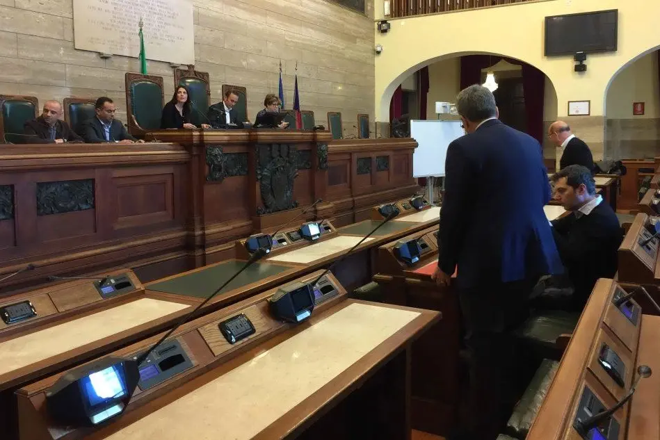 L'aula del Consiglio comunale di Cagliari