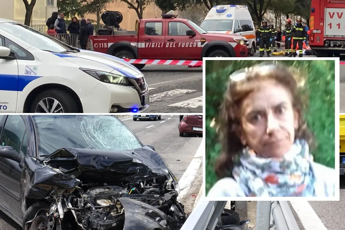 Sopra, l'incidente in cui ha perso la vita Angelina Taras. Sotto, quello nel quale morì la figlia Cinzia Usai, nel riquadro (L'Unione Sarda)