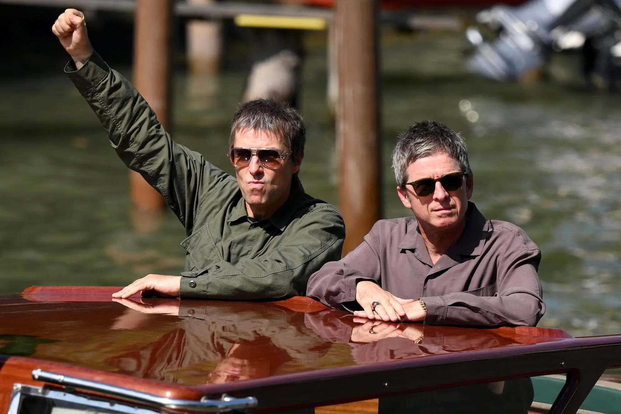 Liam Gallagher (L) and Noel Gallagher of the English rock band Oasis arrive at the Lido Beach for the Venice International Film Festival, in Venice, Italy, 05 September 2026. The 83rd edition of the Venice Film Festival runs from 02 to 12 September 2026. ANSA/ETTORE FERRARI