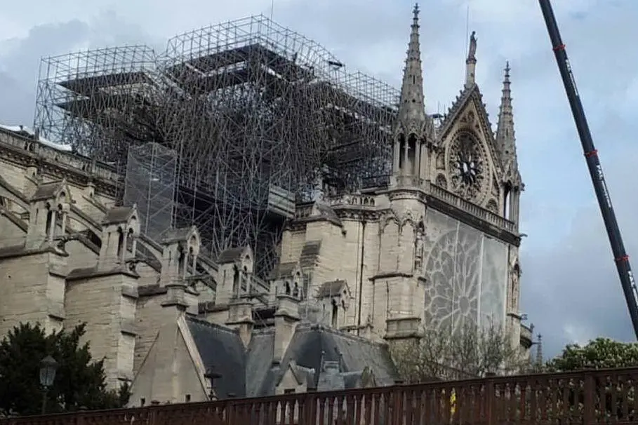 La cattedrale di Notre-Dame dopo l'incendio (Ansa)