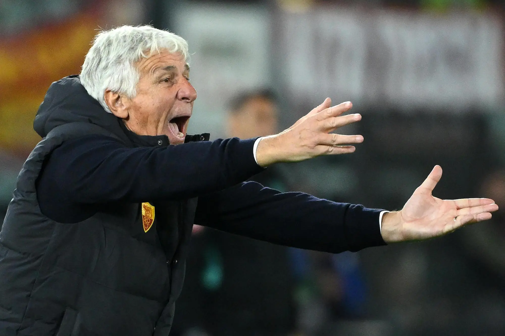 Gian Piero Gasperini in Roma-Cagliari (foto Ansa)