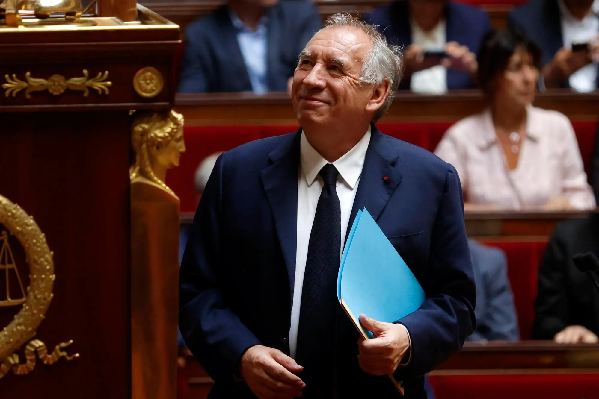 epaselect epa12362511 French Prime Minister Francois Bayrou walks to the rostrum as his government faces a vote of confidence at the French National Assembly in Paris, France, 08 September 2025. The confidence vote comes after the French prime minister activated Article 49.1 of the Constitution. EPA/YOAN VALAT