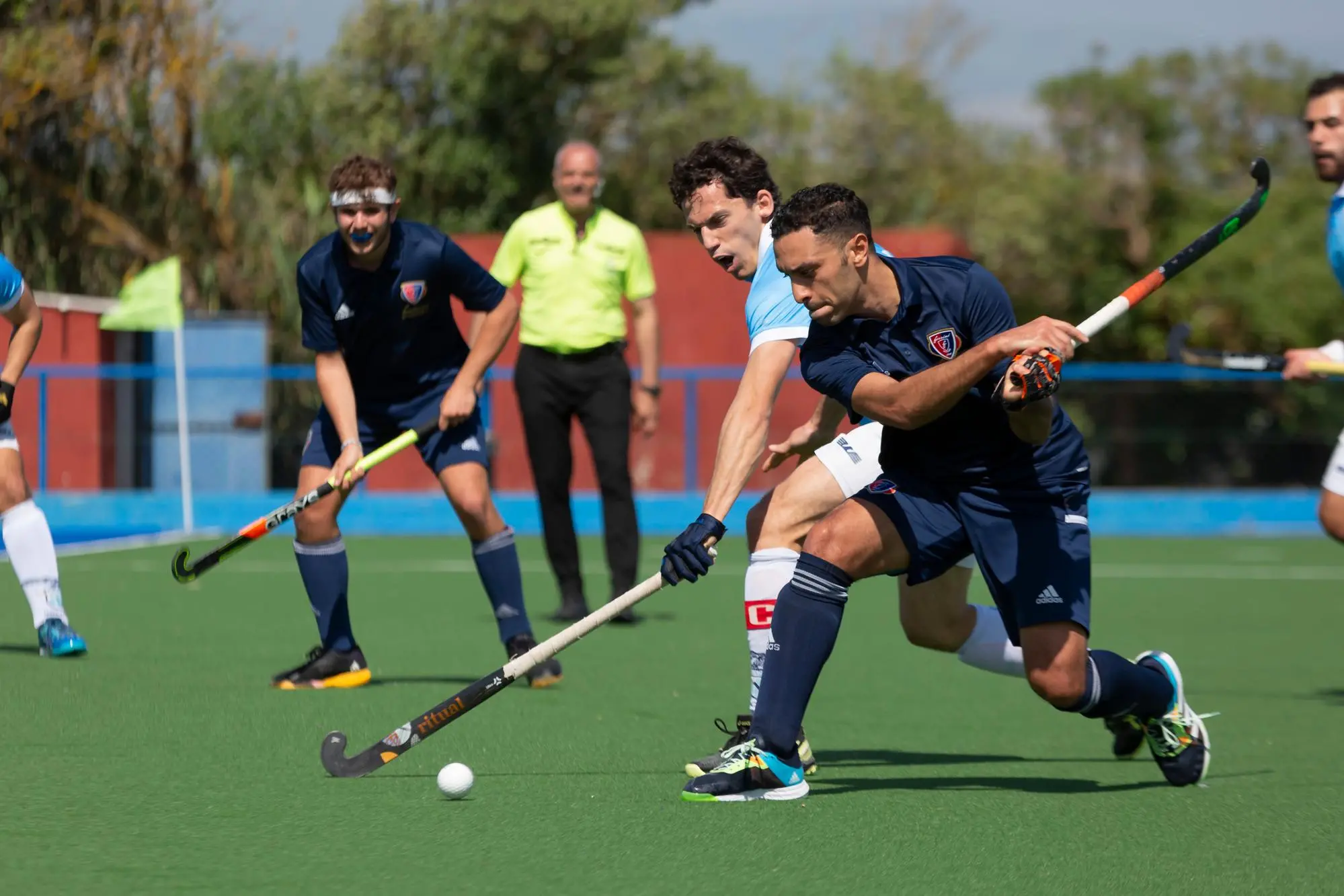 Jimmy Gamal (Ferrini, in maglia blu) ha segnato due reti nel match con la Lazio (Foto Carla D'Alberto)