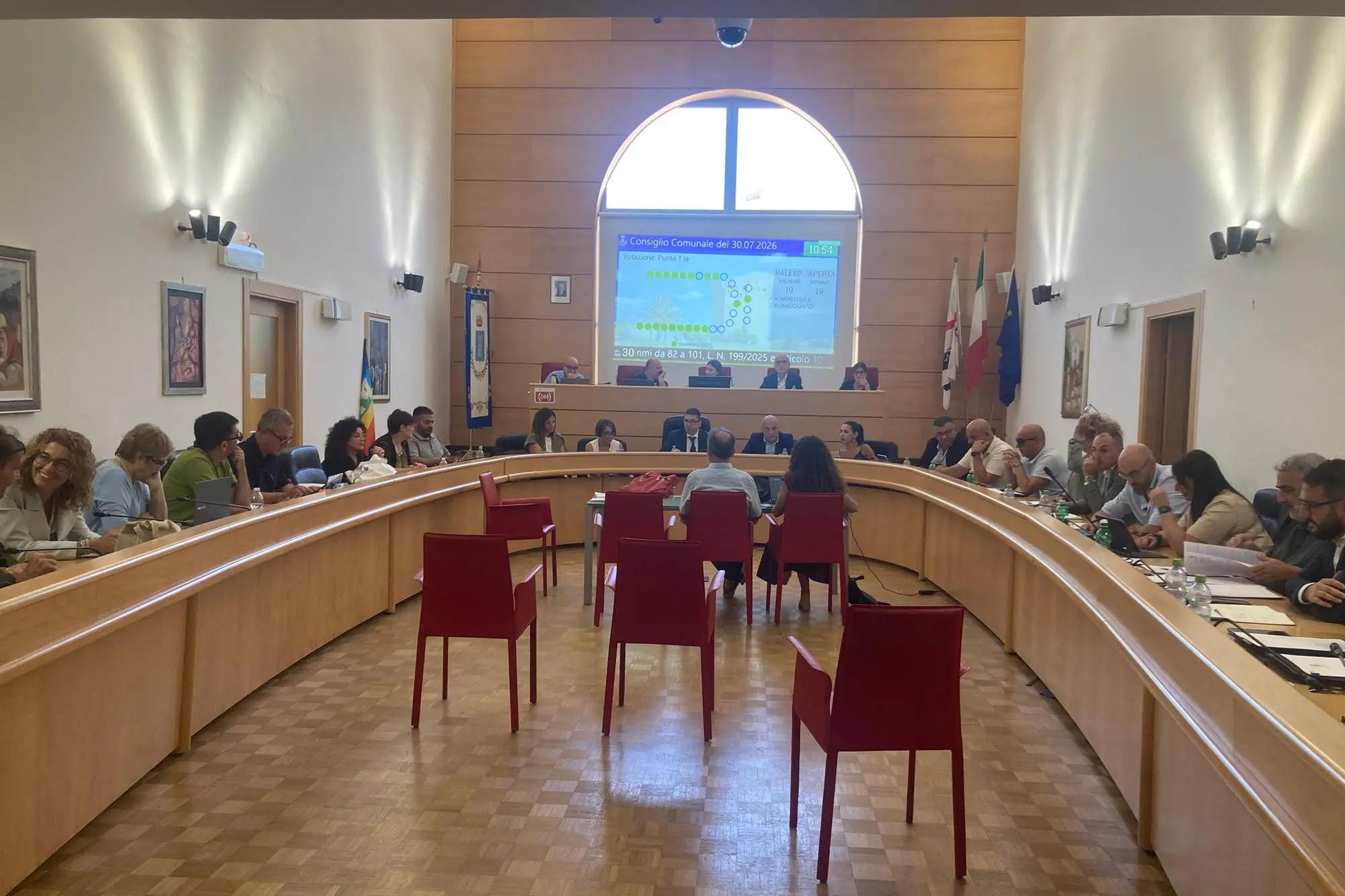 Il consiglio comunale di Porto Torres (foto Pala)