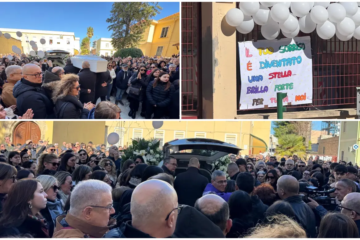 Sestu, i funerali del piccolo Lorenzo Corona (foto Marci)