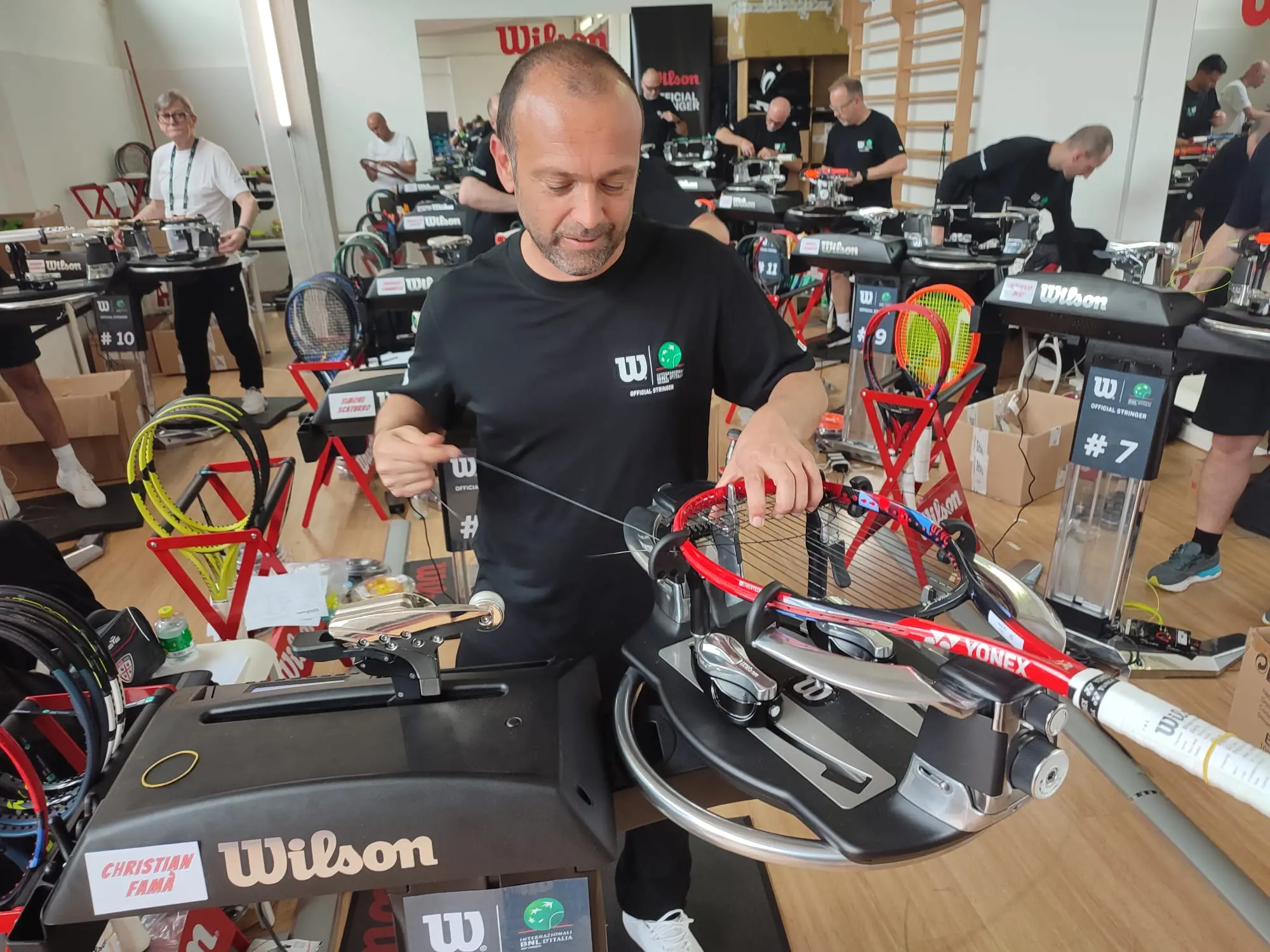 Cristian Famà, 47 anni, di Cagliari, al lavoro al Foro Italico di Roma (foto concessa da Cristian Famà)