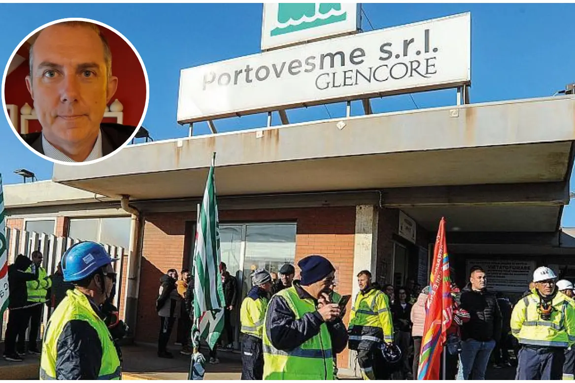 L'ingresso della Portovesme e l'amministratore delegato Garofalo