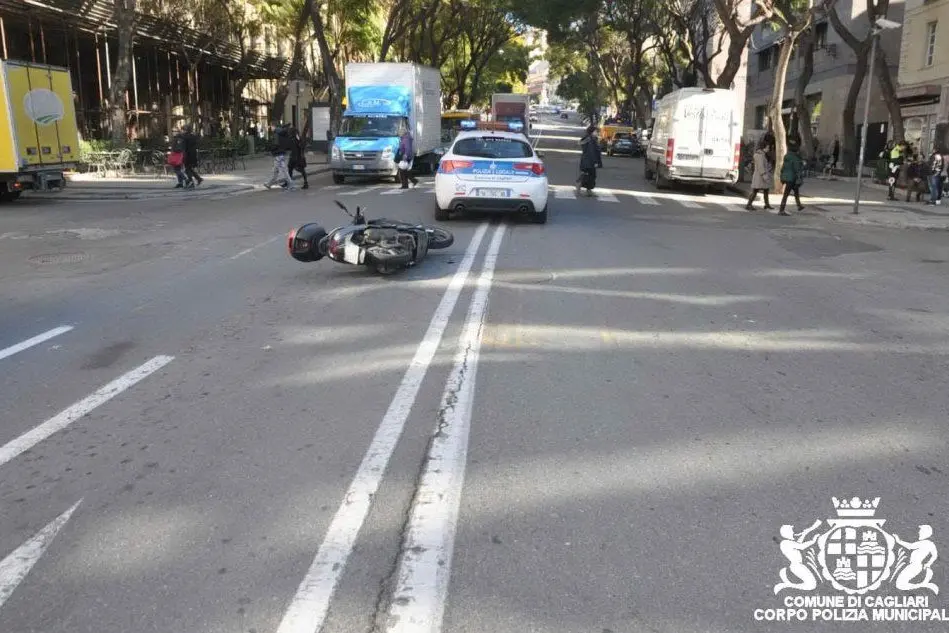 Il luogo dell'incidente (foto Polizia municipale)