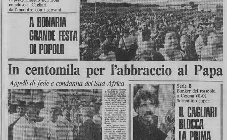L'abbraccio del popolo sardo (archivio L'Unione Sarda)