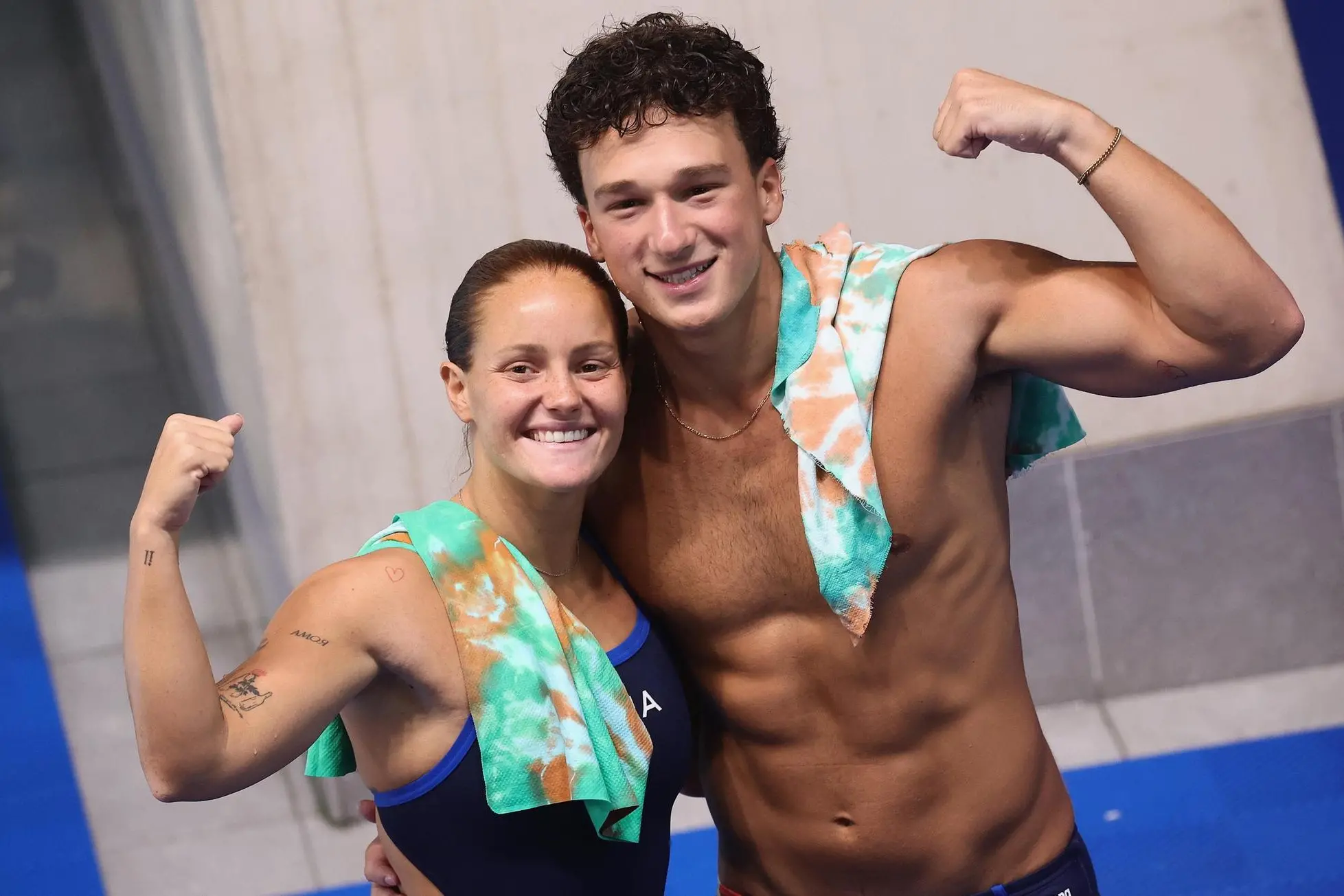 Parigi, Pellacani e Santoro medaglia d’oro nei tuffi sincro Matteo Santoro e Chiara Pellacani (Ansa-Epa)