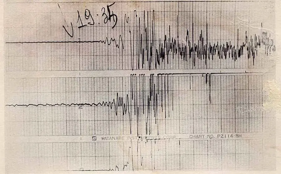 Il foglio del sismografo (foto Wikipedia)