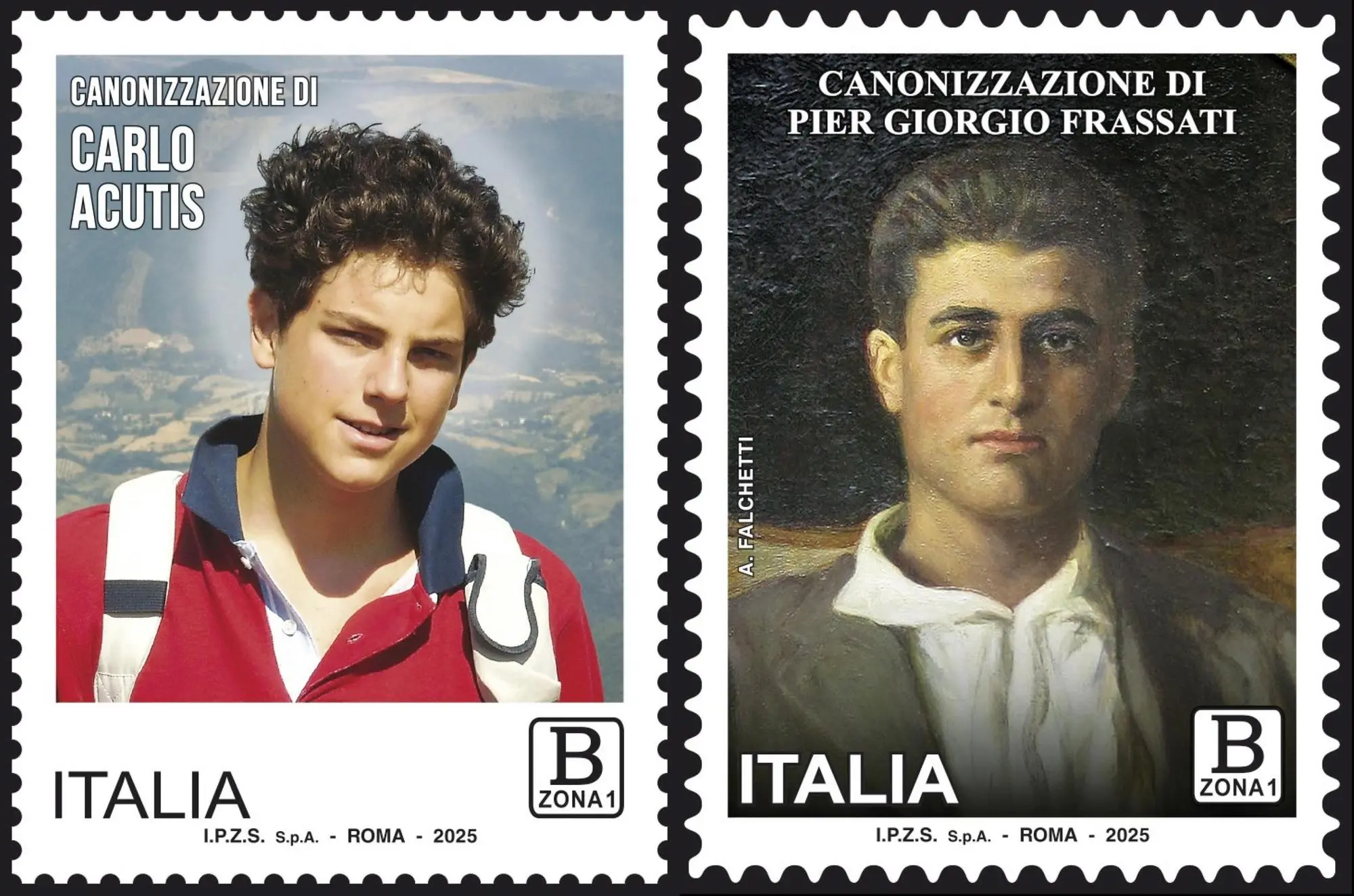 Francobolli di Acutis e Frassati (Ansa)