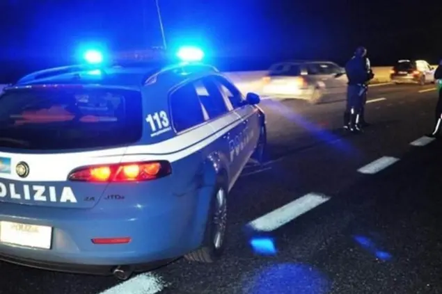 Un posto di blocco della Stradale