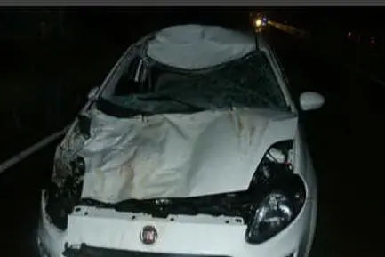 Una delle auto coinvolte nell'incidente