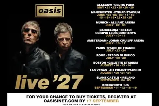 È ufficiale: gli Oasis saranno live in Italia con due date a Roma