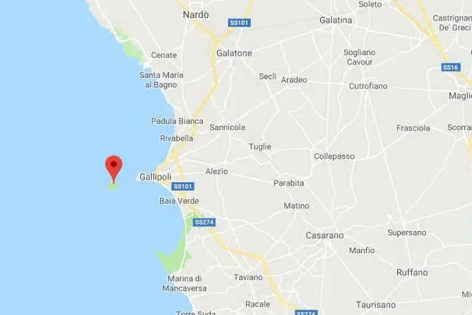 L'isola di Sant'Andrea, il luogo in cui sono stati lasciati (foto Google Maps)